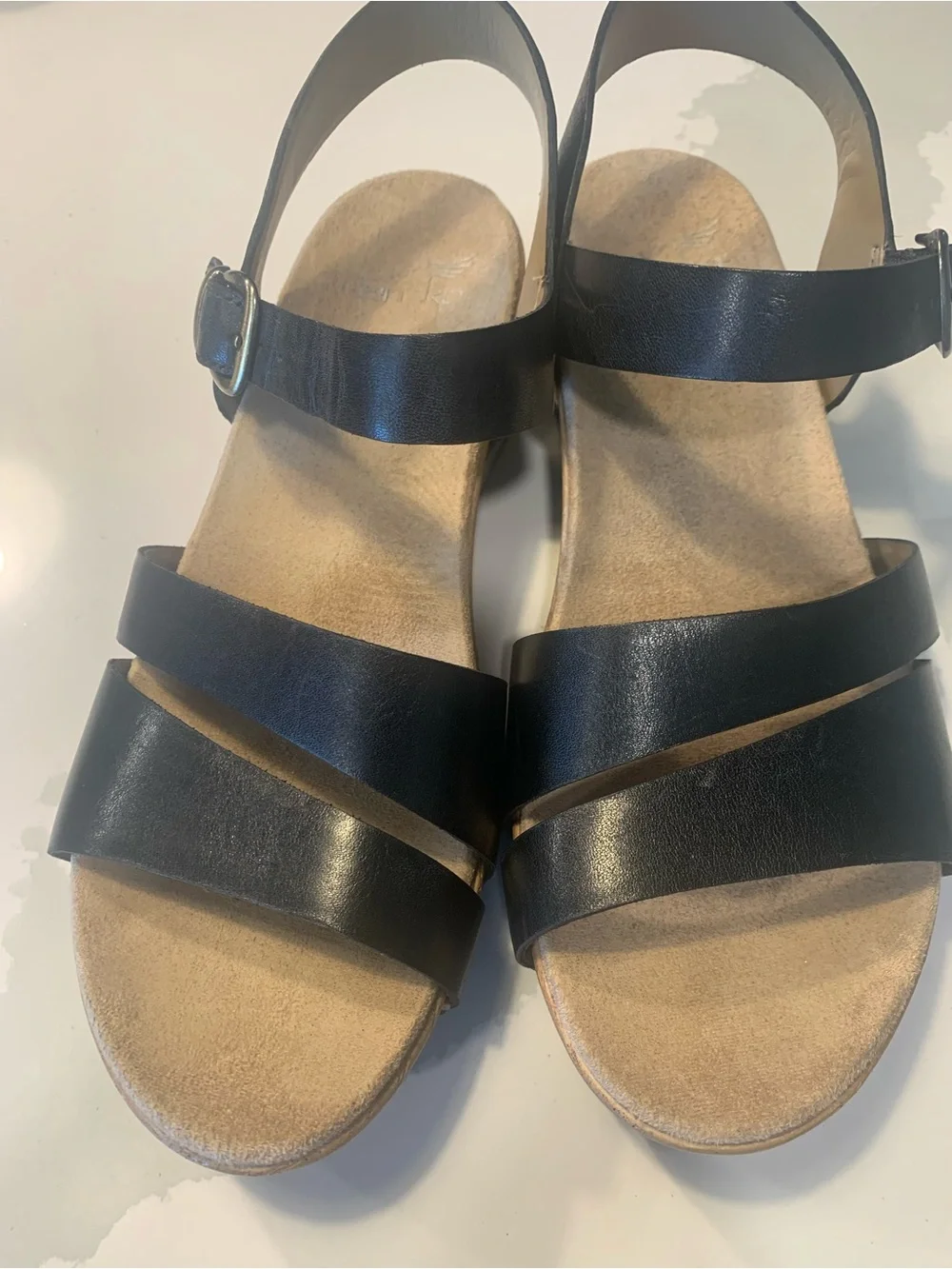 Dansko Women’s Black Leather Strappy Comfort Sandals